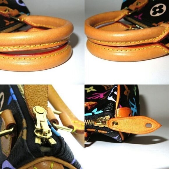 Authentic Louis Vuitton Multicolor Mini Speedy Monogram Nano Sac Bag HL Black - Picture 9 of 15